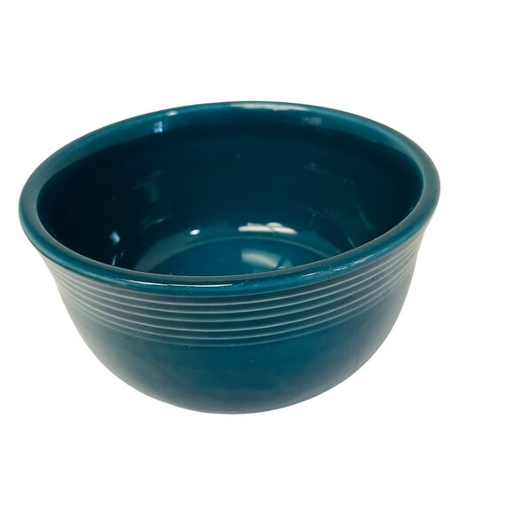 Fiesta Homer Laughlin USA Teal Mixing Bowl Ribbed Stoneware Kitchenware 3" x 6" - Picture 3 of 9